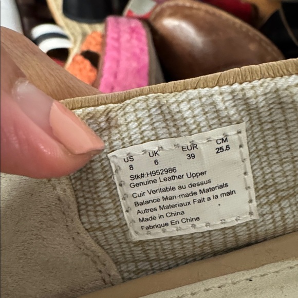 Vintage Hush Puppies Steps Tan Leather Block Heel Ballet Pumps Size 8 - Picture 8 of 8